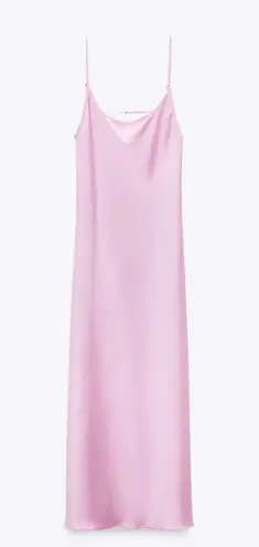 ZARA midi dress satin effect slip maxi wedding party coctail