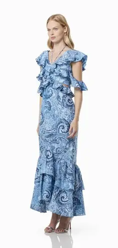 Elliatt Snow Printed Linen Gown Blue Floral