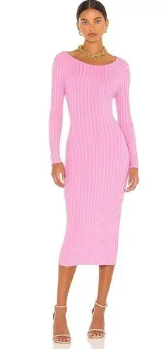 MORE TO COME Laura Open Back Dress in Pink Pink Size M