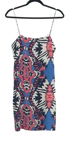 Vix Paula Hermanny Paula Hermanny Women's Multi Abstract Spaghetti Straps Silk Slip Dress Size S/P - Image 1