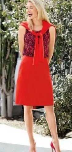 CAbi  Fiery A-Line Ponte Skirt Sakura Red