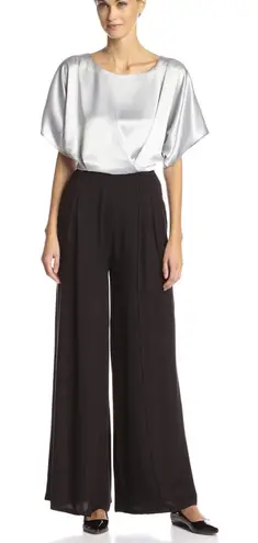 ABS Allen Schwartz white and black wide leg jumper size 10 open back y2k 2000s