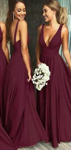 Burgundy long formal dress Size 0