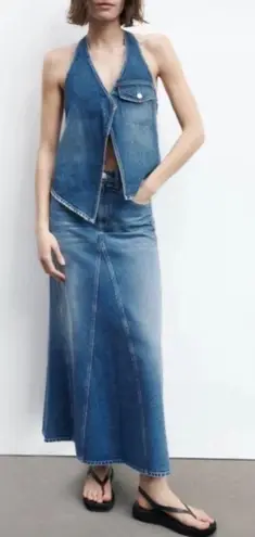 ZARA Denim Halter -Skirt Set  - Design