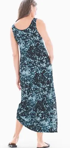 Soma NWT CREPE Drawcord Sleeveless Maxi Dress Dark Harbor
