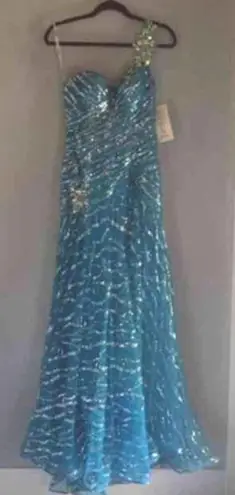 Tony Bowls Peacock Prom Dress