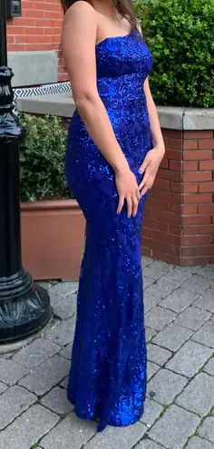 Windsor Blue Sequin Prom Dress 