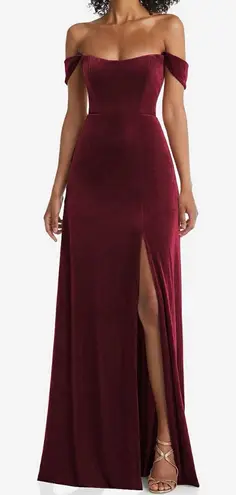 After Six Dessy 1551 - Off-the-Shoulder Flounce Sleeve Velvet Gown size 0