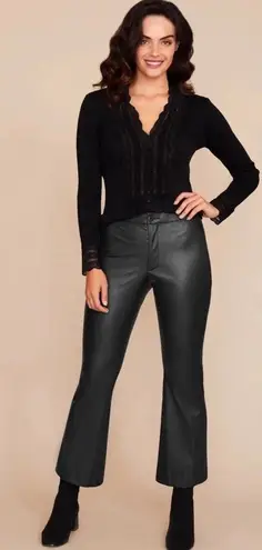 Peace Of Cloth Black Faux Leather Pants Size Medium New With Tags