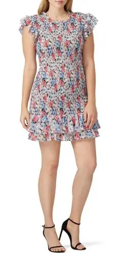 Veronica Beard Cici Floral Smocked Mini Dress Size 10