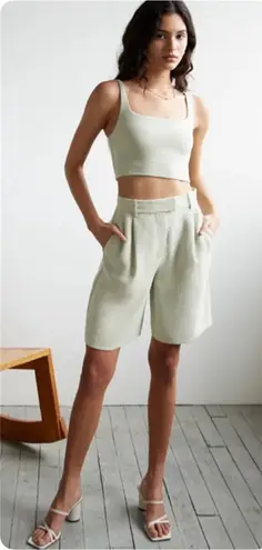 Aritzia Wilfred Limerick Short Light Sage Green Size 12 DTR4