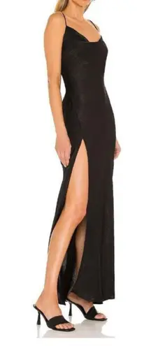 Resa River Dress in Black Large New Womens Lbd satin Long Slip Gown Lg L Revolve