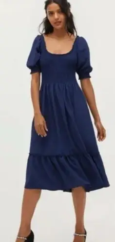 Hill House The Luisa Nap Blue Navy Crepe Dress Womens New Size XL