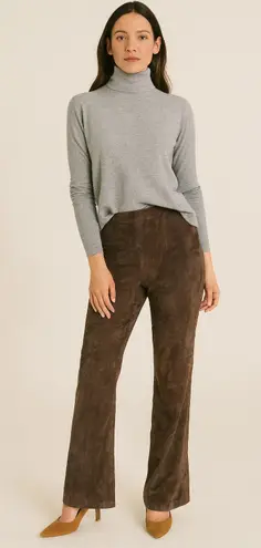 Siena Studio Vintage 90s Suede Leather Straight Leg Pants Brown Size 10 Retro