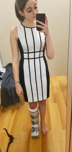 Calvin Klein Black And White Professional Dress