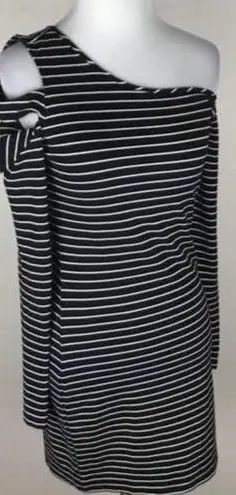 Torn By Ronny Kobo Black White Stripe Dress