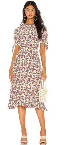 Faithfull the Brand Emilia Midi Dress in Lumina Floral Print grandmacore ruffle
