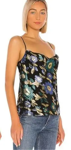 Revolve  Lovers and Friends Sleeveless Blouse Cami Metallic Floral Multi Small