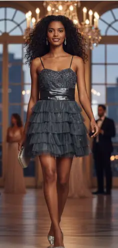 Masquerade Vintage  Glamour   90’s Black Strapless Cocktail  Dress 13/14 Sexy Glam