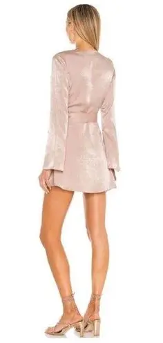 House of Harlow  1960 Naya Mini Dress Blush Wrap Satin Revolve Women’s Size S