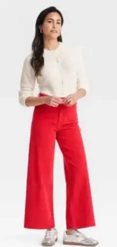 Universal Threads Universal Thread Bright Red Wide-Leg Pants - Image 1