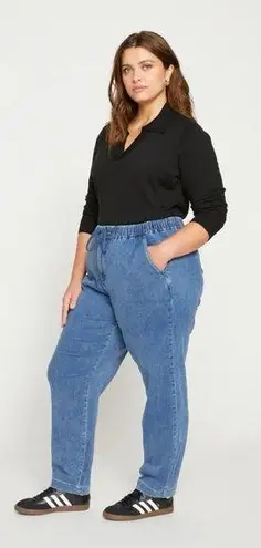 Universal Standard ComfortDenim Drawstring Jean Trouser in Tidal Indigo Blue