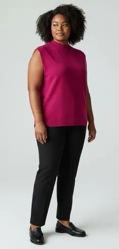 St. John Sportswear Sleeveless Tank Sweater Womens S Pink Santana Knit Old Money