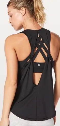 Lululemon  Ready & Go tank in Black built in bra twist tank