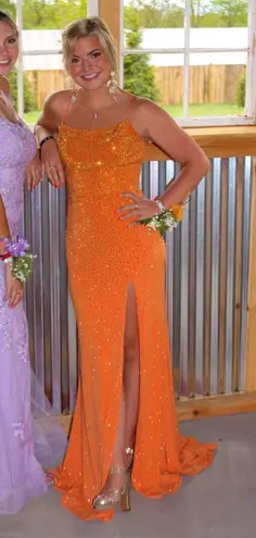 Ellie Wilde Orange Prom Dress