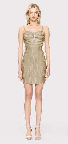 Herve Leger Paris Lurex Eyelash Sweetheart Dress Size Medium NWT Style No. 46OPC8466821-713