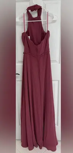 Kennedy Blue Stassi Rosewood Chiffon High Halter Neck Gown Women’s Size 6