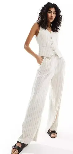 ASOS Linen Blend Pinstripe Trousers - Tall - Image 1