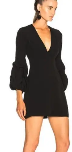 Alexis NWT Pintucked Sleeve V Neckline Fia Mini Dress Black Women's Size Medium