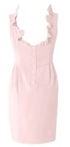 Camilyn Beth GoGo Pale Pink Ruffle Sleeveless Snap Button Open Back Sheath Dress