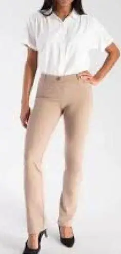 Betabrand  Pull On Dress Yoga Pant Size LP Khaki Boot Cut Hem Stretch Business