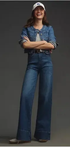 Triarchy ππ Ms. Onassis V High-Rise Wide Leg Jeans ~ Medium Indigo Blue 30 NWT - Image 1