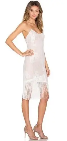 Lovers + Friends NEW L+F Firefly Ivory Fringe Hem Bridal Shower Dress 