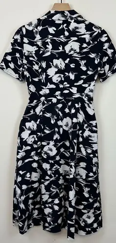 Jason Wu Black & White Floral Cotton Button Front Shirt Dress, 2