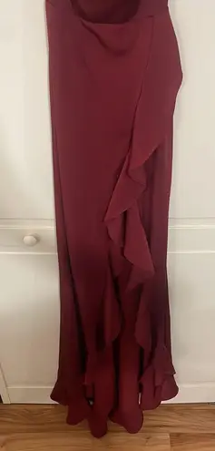 La Femme Burgundy Prom Dress