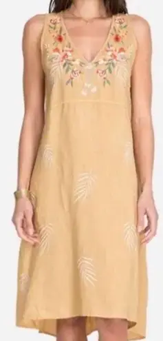 Johnny Was Caspin Linen Midi Dress Size XS