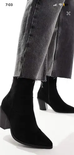 ASOS Rational Heeled Western Boots In Black - Image 1