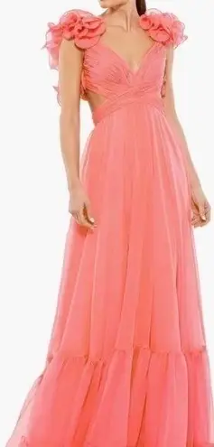 Mac Duggal Ruffle Tiered Cut Out ChiffonGown