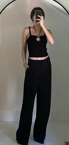 Tressé Paris Knit Beaded Halter Tank Top Black Size T1