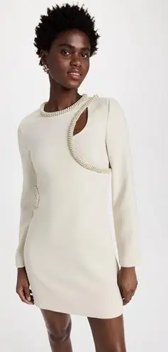 Jonathan Simkhai NEW NWT Katherine Diamante Embroidery Cutout Mini Dress Nougat