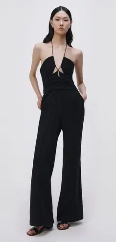 SIMKHAI Gala Plisse Cut Out Jumpsuit in Black 2 Small New Womens Outfit