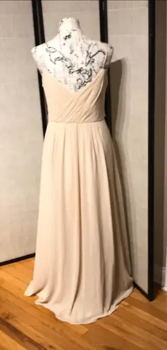 W•too NWOT Watters by Wtoo Chiffon Pleated Spaghetti Straps Fit Flare Overlay Rutched Slip