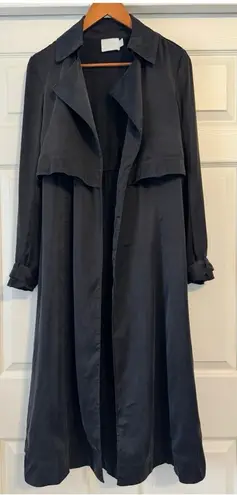 Misha Collection Black Silk Trench Coat Size 2