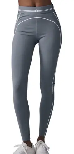 Alo Yoga Airbrush High-Waist Heart Throb Legging Steel Grey XXS