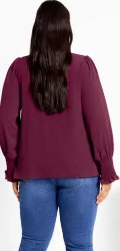 City Chic NWT Iris Top in Plum - Size M (18)