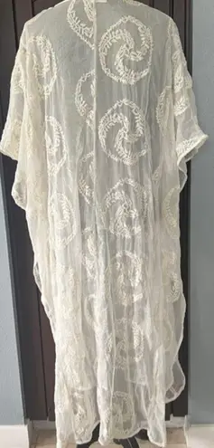 On The Road Ivory Sheer Embroidered Coverup